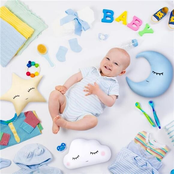 Moon Star Cloud Plush Pillow Set Soft Stuffed Nursery Decor Cushion for Kids Roo - Picture 5 of 8